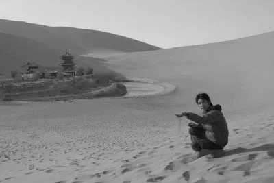 鳴沙山のラクダ